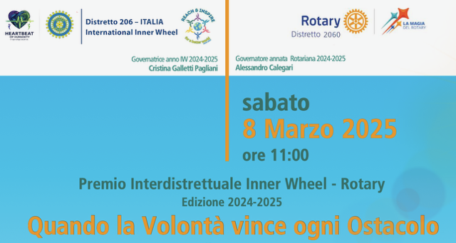 Distretto 2060: PREMIO ＂QUANDO LA VOLONTA' VINCE OGNI OSTACOLO＂